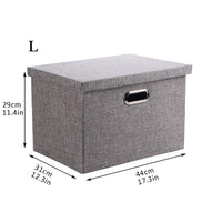 1 x RAW Customer Returns Wintao storage box with lid, foldable storage boxes grey, large 44 x 31 x 29 cm, 1 piece - RRP €20.12