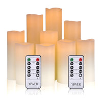 1 x RAW Customer Returns YIWER LED Candles Set of 9 Flameless Candles Battery Operated Candles D5.5cmxH 14 15 16 17.5 20 22cm Real Wax Pillar Candles Flickering with Remote Control and Timer Control Ivory, 9x1 - RRP €28.42