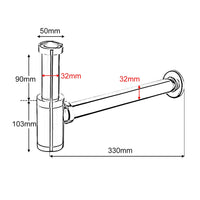 1 x RAW Customer Returns EXLECO 2 x Bathroom Siphon Siphon Stainless Steel 1 1 4 x 32mm Universal Siphon Siphon, Adjustable Sink Trap Siphon Sink Drain Pipe Bathroom Chrome - RRP €35.32