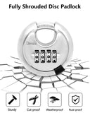 1 x RAW Customer Returns DAYGOS Combination Lock Padlock, Lock with Number Code Numbers 4 Digits, Weatherproof Round U-Lock, Fence, Storage Unit, Pendant, 10 mm Shackle Thickness, 70 mm silver  - RRP €14.11