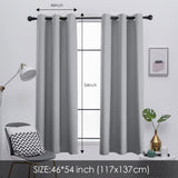 2 x Brand New FYY 2 Pieces Curtains 117 x 138 cm, Thermal Insulated, Blackout Room Darkening Curtains with Metal Grommets, Curtain for Bedroom, Living Room, Gray - RRP €38.4