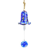 6 x Brand New 66cm Wind Chime with Art Glass Bell, Handmade Blown Glass Wind Chime for Outdoor, Memorial Wind Chime with Glass Beater, Beautiful Decorative Bell Wind Chime Royal Blue  - RRP €197.94