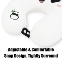 2 x RAW Customer Returns MissSoul Travel Pillow, Kids Travel Pillow with Sleep Eye Mask, Soft Memory Foam Neck Pillow for Children Boys Girls Teens Travel Accessories for Airplane - Panda Neck Pillow - RRP €31.98