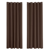 1 x RAW Customer Returns Deconovo opaque curtains, cold protection curtain, opaque blackout curtain, 229 x 168 cm height x width , brown, set of 2 - RRP €44.39