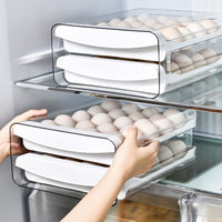 1 x Brand New Egg Storage Box, 40 Cells 2 Layers Plastic Egg Cup for the Fridge, Transparent Egg Cup, Stackable, Drawer Type, for Kitchen, Picnic, Restaurant - RRP €27.99