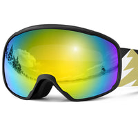 1 x RAW Customer Returns Odoland OTG Ski Goggles for Kids, UV Protection and Anti-Fog Lens for Children and Youth, Double Spherical Lens Snowboard Goggles Perfect for Skating Skiing Snowboarding for Boys and Girls BL - RRP €23.8