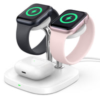 1 x RAW Customer Returns SwanScout Double Watch Charging Station for Apple Watch, SwanScout 704A, 3.3 W Fast Charging Station Compatible with Apple Watch Ultra 9 8 7 6 5, Wireless Charger Station for Airpods Pro without adapter  - RRP €35.99