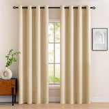 1 x RAW Customer Returns MIULEE Curtains Beige Opaque with Eyelets, Beautiful Soft Blackout Curtains for Darkening Rooms, Set of 2 Darkening Curtains Bedroom Living Room Thermal Curtain Cold Protection 140 x 200 cm - RRP €38.74