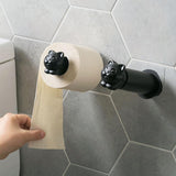 1 x Brand New Self-Adhesive Wall Roll Holder No Punching Required Toilet Paper Holder WC Simple and Elegant Design for Kitchen Bathroom Cupboards Black  - RRP €19.2