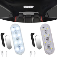 1 x RAW Customer Returns URAQT LED Car Night Light, 2 Pack Car Interior Lights with 8 LEDs, Sensor LED Light with Touch Switch, USB Rechargeable for Car, Home, Office - RRP €10.25