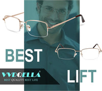 1 x Brand New VVDQELLA reading glasses metal frame men women reading glasses computer 3.00x 3 black fashion reading glasses with blue light filter spring hinge - RRP €60.0