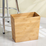 1 x RAW Customer Returns mDesign Rectangular Bamboo Trash Can Perfect Office or Bedroom Trash Can in Robust Plastic With Modern Design, Ideal for Kitchen, Bathroom or Office Bamboo - RRP €35.02