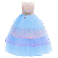 1 x RAW Customer Returns JerrisApparel Girls Unicorn Princess Dress Birthday Party Dress 5-6 Years, Blue  - RRP €27.98