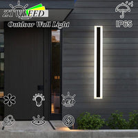 1 x RAW Customer Returns ZTWLEED outdoor lights made of acrylic, 8W 40CM LED long outdoor lamp, IP65 waterproof black wall light for indoor and outdoor use, cold white 6000K - RRP €42.99