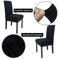 1 x RAW Customer Returns Leeyunbee 6 Pieces Chair Covers with Backrest, Washable Removable Modern Elastic Chair Cover, Easy to Clean and Durable, Chair Covers for Kitchen Dining Room Ceremony Wedding Black  - RRP €22.34