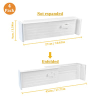 1 x Brand New Andiker Drawer Dividers 2 Pack, Adjustable Plastic Drawer Organizer Set, Tray Organizer for Closet, Drawer, Dresser, Cutlery, Desk White  - RRP €11.51