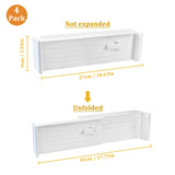 1 x Brand New Andiker Drawer Dividers 2 Pack, Adjustable Plastic Drawer Organizer Set, Tray Organizer for Closet, Drawer, Dresser, Cutlery, Desk White  - RRP €11.51