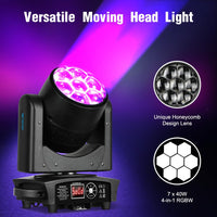 1 x RAW Customer Returns BETOPPER Moving Heads 350W Disco Lights - Moving Head LED 7x40W RGBW Beam Wash Zoom CTO Bee Eye Effect - Spot Lights for Stage Lighting with Sound Activation for Party, Club, Bar, and Home - RRP €341.99