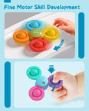 1 x RAW Customer Returns Lehoo Castle Suction Cup Toy Baby, Silicone Bath Toy, Pack of 3 Baby Toys, Fidget Spinner Sensory for Colourful  - RRP €9.99