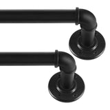 1 x RAW Customer Returns Black Extendable Metal Curtain Rod x2 Sets, Industrial Adjustable Extendable Curtain Rods for Eyelet Curtains, Industrial Curtain Rod for Windows 80 cm - 218 cm. - RRP €52.9