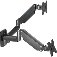 1 x RAW Customer Returns BONTEC wall mount 2 monitors for 13-27 inch screens up to 8 kg, fully adjustable gas spring monitor arm, ergonomically height adjustable, tiltable swivel and rotatable, VESA 75x75 100x100 - RRP €48.4