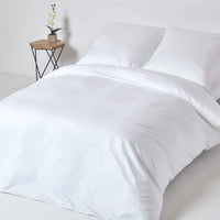 1 x RAW Customer Returns Homescapes 2-piece premium bedding set white made of 100 Egyptian cotton, 1 duvet cover 155x220 cm 1 pillowcase 80x80 cm - RRP €142.99