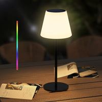 1 x RAW Customer Returns Ecvivk solar table lamp outdoor table lamp with light sensor, dimmable warm white and RGB LED table lamp wireless, portable rechargeable solar lamps for indoors, outdoors, gardens, patios, bedrooms, camping. - RRP €34.27