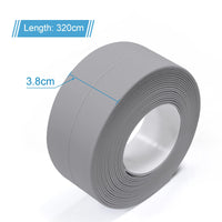 1 x RAW Customer Returns Senbaler 4 Rolls Bathroom Seal, Self-Adhesive Sealing Strip, Adhesive Sealing Tape, Waterproof Caulking Strip for Kitchen Bathtub Shower Gray  - RRP €11.75