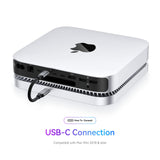 1 x RAW Customer Returns RayCue Mac Mini Hub Type-C stand with SSD enclosure, Mac Mini stand, suitable for 2.5 inch SATA SSD, USB-C data port, dual USB 3.0 2.0 port, Micro SD card reader, for Mac Studio, Mac Mini M1 M2 - RRP €89.99