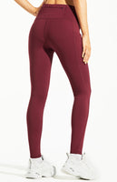 1 x RAW Customer Returns Libin Women s Thermal Leggings Winter Leggings with Fleece Lining Water Resistant Warm Pants High Waist Hiking Leggings with Pockets, Ruby Wine, M - RRP €28.98