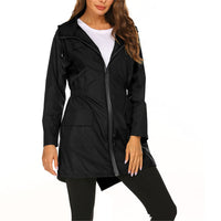 1 x RAW Customer Returns SotRong Women s Lightweight Raincoat Windbreaker Windproof Outdoor Active Jacket Waterproof Long Hooded Poncho for Walking Camping Black, S  - RRP €30.99