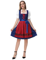 1 x RAW Customer Returns JASAMBAC Women s Dirndl 3 Piece Oktoberfest Costumes for Bavarian Carnival Blue Red L - RRP €69.88