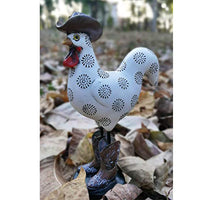 4 x Brand New Liffy Resin Rooster Garden Ornaments Outdoor, Indoor Home Decor Figurines, Funny Farm Animals Decorations, Outside Yard Art Chicken Decorative Statues for Patio, Lawn, Living Room, Bedroom - RRP €138.44