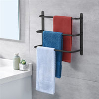 4 x Brand New Lolypot towel rail multilayer 304 stainless steel, towel holder wall shelf, towel shelf wall mounted, wall bath towel holder 3 bars, bath towel rail for bathroom and kitchen black, 40cm  - RRP €153.2