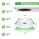 1 x RAW Customer Returns ALUSSO LIGHTING 4W LED recessed spotlights 230V ultra flat dimmable ceiling spots 310 lumens, warm white, neutral white, cold white, adjustable recessed lights, IP44  for bathroom, living room, set of 6 - RRP €30.68