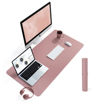 1 x RAW Customer Returns YSAGi Desk Pad, Mouse Pad with Leather and Non-Slip Suede, Multifunctional Office Mouse Pad Laptop Writing Pad, Table Protection Pad for Office Home Office Dark Pink, 90x43cm  - RRP €17.99