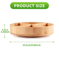 1 x RAW Customer Returns SAUNNIHEN Lazy Susan Turntable Organizer, Bamboo Spice Rack Rotating, Multifunctional Turntable Organizer with Adjustable Storage Space for Kitchen Bedroom Living Room Dressing Table - RRP €20.98