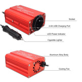 1 x RAW Customer Returns LVYUAN 300W Power Inverter DC 12V to 230V AC Voltage Converter Car Converter with Dual USB Ports EU Sockets Power Converter, Red Aluminum Alloy Body - RRP €28.99