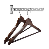 1 x RAW Customer Returns CASEWIND clothes airer stainless steel, coat hook for balcony, clothes hanger foldable outside clothes rail wall mounting with drilling - RRP €18.14