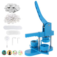 1 x RAW Customer Returns Dyna-Living Button Machine Badge Button Maker 58mm 2.28in, DIY Badge Press Machine with 200 Accessories Circle Cutter, Rotatable Blue Blanks Button Blanks Making Badge Maker Machine - RRP €109.99