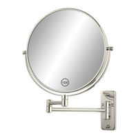 1 x RAW Customer Returns FFowcye 8 inch cosmetic mirror wall mount, magnifying mirror wall mount with 1x 10x double-sided magnification 360 swivel makeup mirror for bathroom cosmetic studio hotel, nickel no light - RRP €29.99