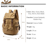 1 x RAW Customer Returns Rufun Vintage Canvas Laptop Backpack Travel Backpacks Large Capacity Bag Unisex Khaki  - RRP €33.99