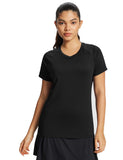 1 x Brand New BALEAF Women s V-Neck Short Sleeve Running T-Shirt Loose Sports Short Sleeve Black L - RRP €27.6