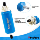 1 x RAW Customer Returns Pindex 12V Electric Fuel Pump 7.21440.51.0 Petrol Pump, Inline Pump 95L H, 2.27-0.38Bar, 3.19-5.51Psi, Blue - RRP €28.84