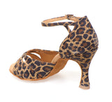 1 x RAW Customer Returns Rummos Ladies Dance Shoes R385 - Leather Leopard Fantasy - Medium Normal - 7 cm Flare - EUR 38 - RRP €120.6