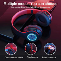 1 x RAW Customer Returns MUARRON Bluetooth 5.0 wireless headphones over ear with microphone - HiFi stereo foldable wireless headset - listen to music and make phone calls on the go black-red  - RRP €15.12