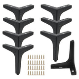 1 x RAW Customer Returns PINGEUI 8pcs 15cm Furniture Feet Black Metal Furniture Feet for Wardrobe Bedside Sofa - RRP €21.6