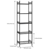 1 x RAW Customer Returns Shinoske 5-Tier Shelving Unit, Metal Storage Rack, Multifunctional Shelving Unit for Living Room, Bedroom, Kitchen, Office, 41 x 32 x 145 cm, Black - RRP €36.99