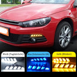 1 x RAW Customer Returns Dreamseek 3 Color CAR Daytime Running Light suitable for VW Volkswagen Scirocco 2010 2011 2012 2013 2014 TFL DRL Fog Light with Streamer Indicator - RRP €137.14