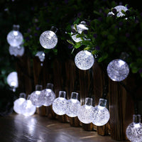 1 x RAW Customer Returns Tuokay Solar Fairy Lights Outdoor 6.5m 30 LED 8 Modes Waterproof LED Outdoor Fairy Lights with Ball, Decorative Lighting for Garden Balcony Pavilion Terrace Lawn Yard Fence Wedding Decoration White  - RRP €13.99